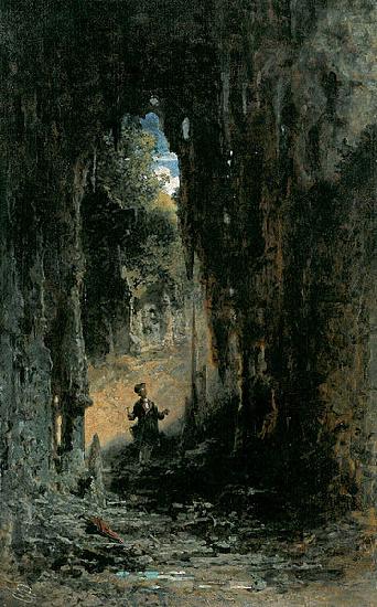 Carl Spitzweg Der Mineraloge in der Grotte